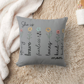 Coussin She is Strong She is Mom Mothers Day Gift