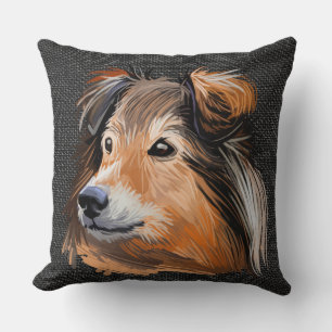 COUSSIN SHEPDOG SHETLAND SHEEPDOG EN COULEUR D'EAU