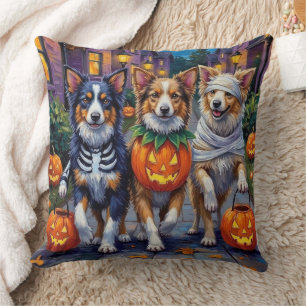 Coussin Shetland Sheepdogs en costumes d'Halloween
