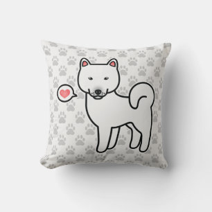 Coussin Shiba Inu Amour Blanc
