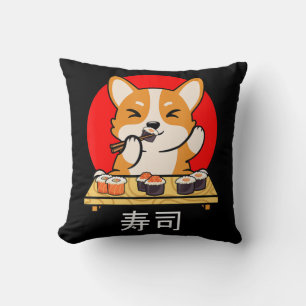 Coussin Shiba Inu mange Sushi Kawaii Neko Cadeau Anime