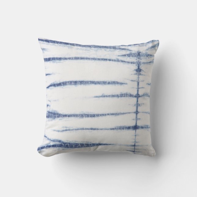 Coussin Shibori Stripe, Indigo le plus récent (Recto)