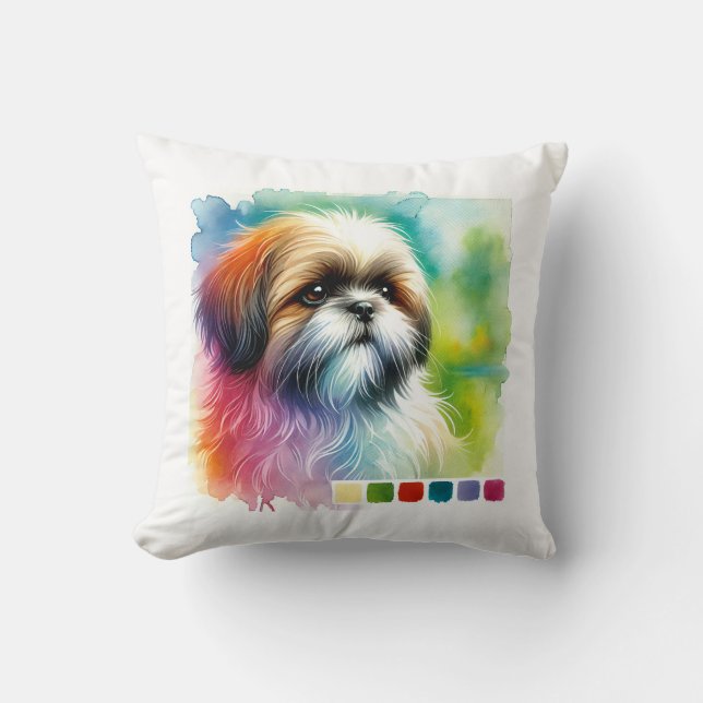 Coussin Shih Tzu Dog 200924AREF131 - Watercolor (Recto)