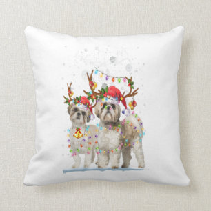 Coussin Shih Tzu Reindeer Xmas Light Christma