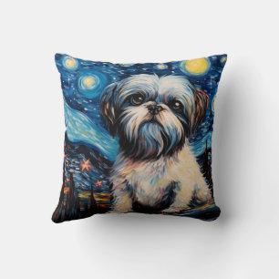 Coussin Shih Tzu Starry Night