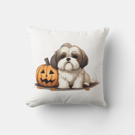 Coussin Shih Tzu sur le thème de l'Halloween (Recto)