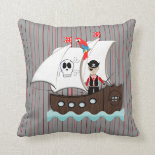Coussin Ship Ahoy Matey Enfants Pirate Thème