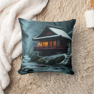 Coussin Shizuka na Fuyu : Temple silencieux au bord de la