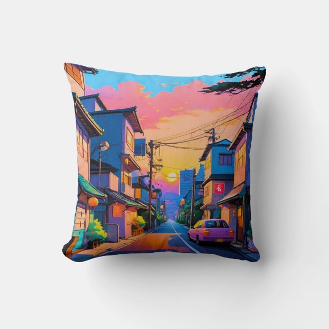 Coussin "Shizuka no Michi" (Rue Tranquille) (Recto)