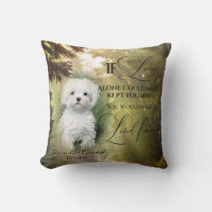 Coussin Si l'amour seul forêt Chien Memorial prière PHOTO