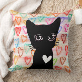 Coussin Si vous aimez les chats noirs - coeurs pour vous (Couverture)