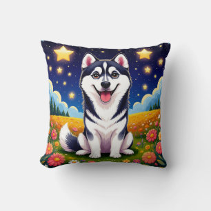 Coussin Sibérien Husky joueur