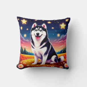 Coussin Sibérien Husky joueur