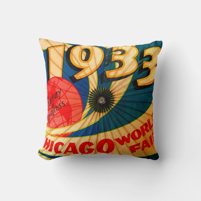 Coussin Siècle 1933 de l'Exposition universelle de cru (Recto)