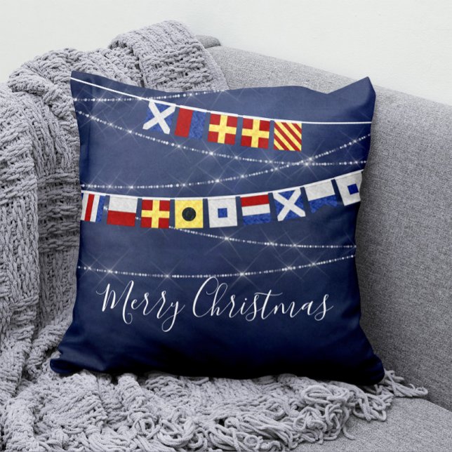 Coussin #Signal de Noël Joyeux Nautique (Créateur téléchargé)