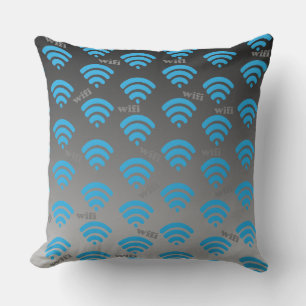 Coussin Signal Wifi Bleu