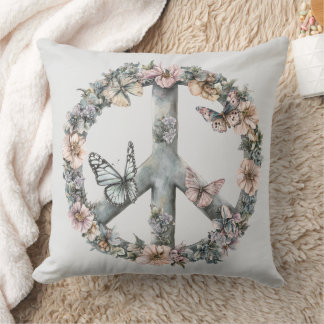 Coussin Signe de Paix Bohème Hippy 60s 70s