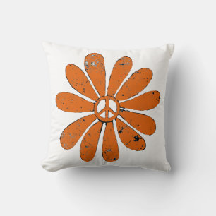 Coussin SIGNE DE PAIX Hippie Fleur Orange Revêtu