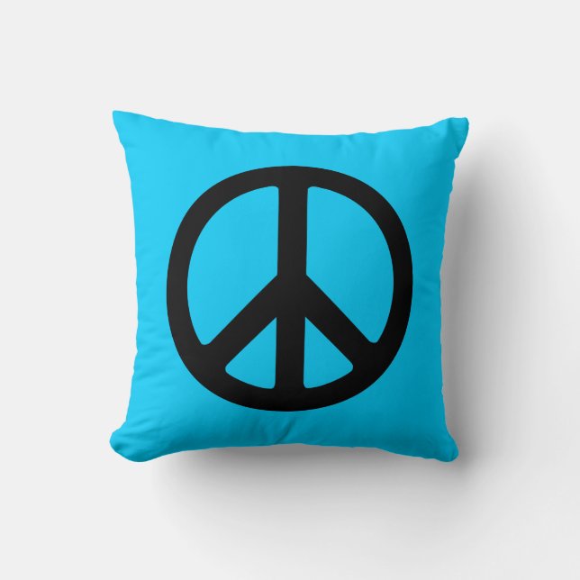 Coussin Signe de paix noir (Recto)