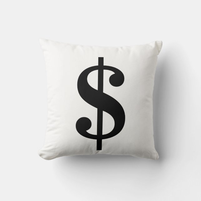 Coussin Signe dollar | Alphabet classique simple (Recto)