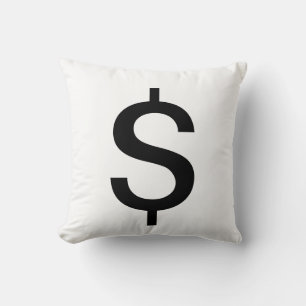 Coussin Signe dollar   Alphabet moderne simple