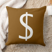 Coussin Signe dollar blanc riche décoratif marron (Couverture)