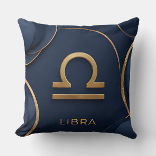 Coussin Signe du zodiaque Balance Luxe Or Céleste Astrolog