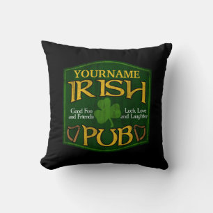 Coussin Signe irlandais personnalisé de Pub