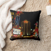 Coussin Signe Las Vegas Night Time Neon Lights Casinos (Couverture)