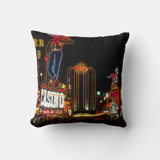 Coussin Signe Las Vegas Night Time Neon Lights Casinos (Recto)