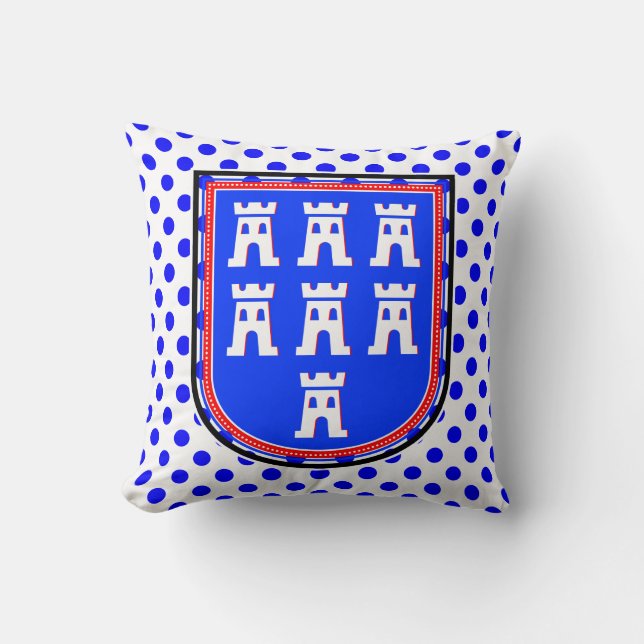 Coussin Signe Saxon Rouge Bleu (Recto)