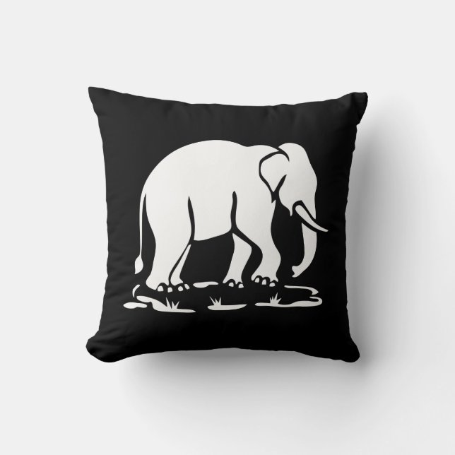 Coussin Signe thaïlandais asiatique de trekking d'éléphant (Recto)