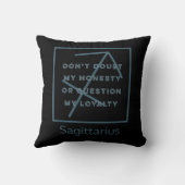 Coussin SIGNE Zodiaque Sagittarius Citation amusante Bleu (Verso)