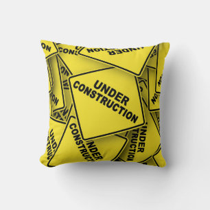 Coussin Signes de construction en cours