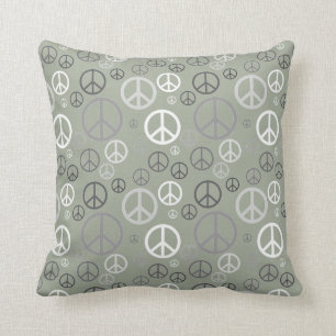 Coussin Signes de paix épars Gris SPST