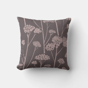 Coussin Silence de Prairie Cendre Profond Mauve Poussiéreu