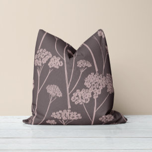 Coussin Silence de Prairie Cendre Profond Mauve Poussiéreu