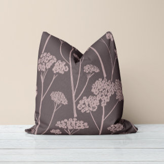 Coussin Silence de Prairie Cendre Profond Mauve Poussiéreu