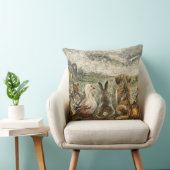 Coussin Silent Watching Whimsical Farmhouse Animals  (Chaise)