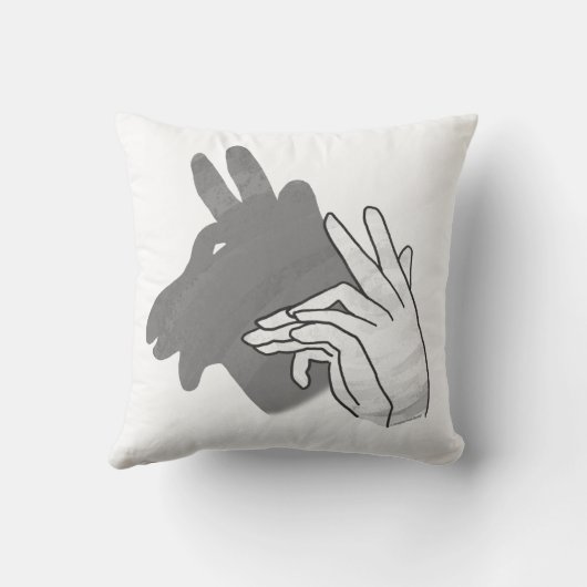 Coussin Silhouette à la main Billy Goat Grey (Verso)
