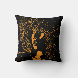 Coussin Silhouette africaine : Contraste Vintage.