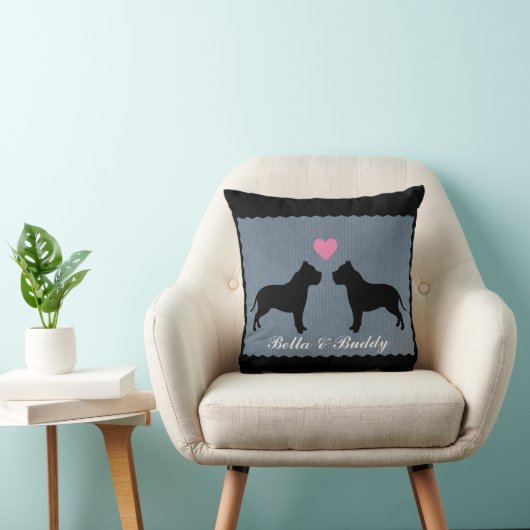 Coussin Silhouette d'amour de Pitbull (Chaise)