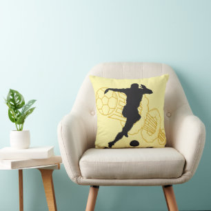 Coussin Silhouette de buteur de football