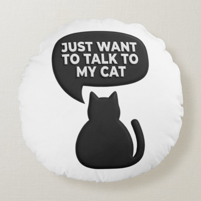 Coussin Silhouette de Chat Noir Drôle| Animal de c (Devant)
