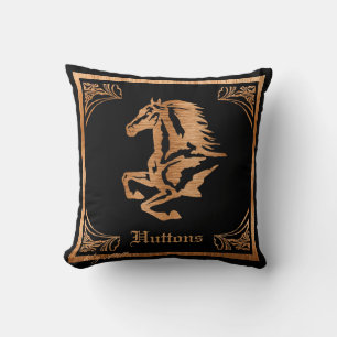 COUSSIN SILHOUETTE DE CHEVAL EN BOIS CLASSE