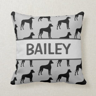 Coussin Silhouette de chien de Danse Personnalisée