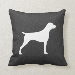 Coussin Silhouette de chien de poinière à poitrine court