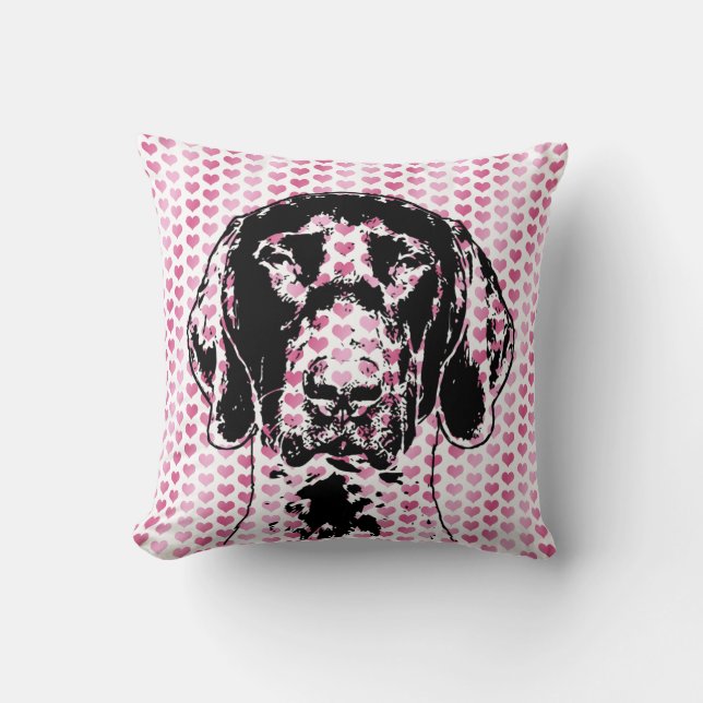 Coussin Silhouette de chien d'indicateur de Shorthair (Recto)