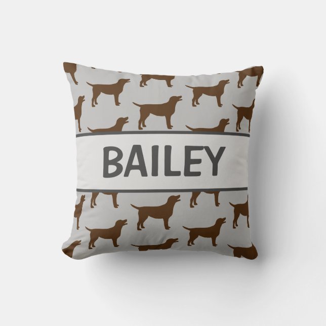 Coussin Silhouette de chien du laboratoire de chocolat per (Recto)