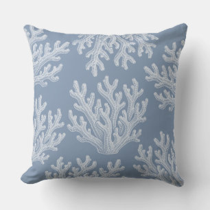 Coussin Silhouette de corail marin Bleu argenté